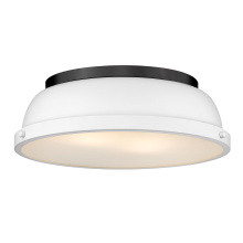 Golden 3602-14 BLK-WHT - Yep by Golden Lighting Duncan 2-light Flush Mount in Matte Black and Matte White shade